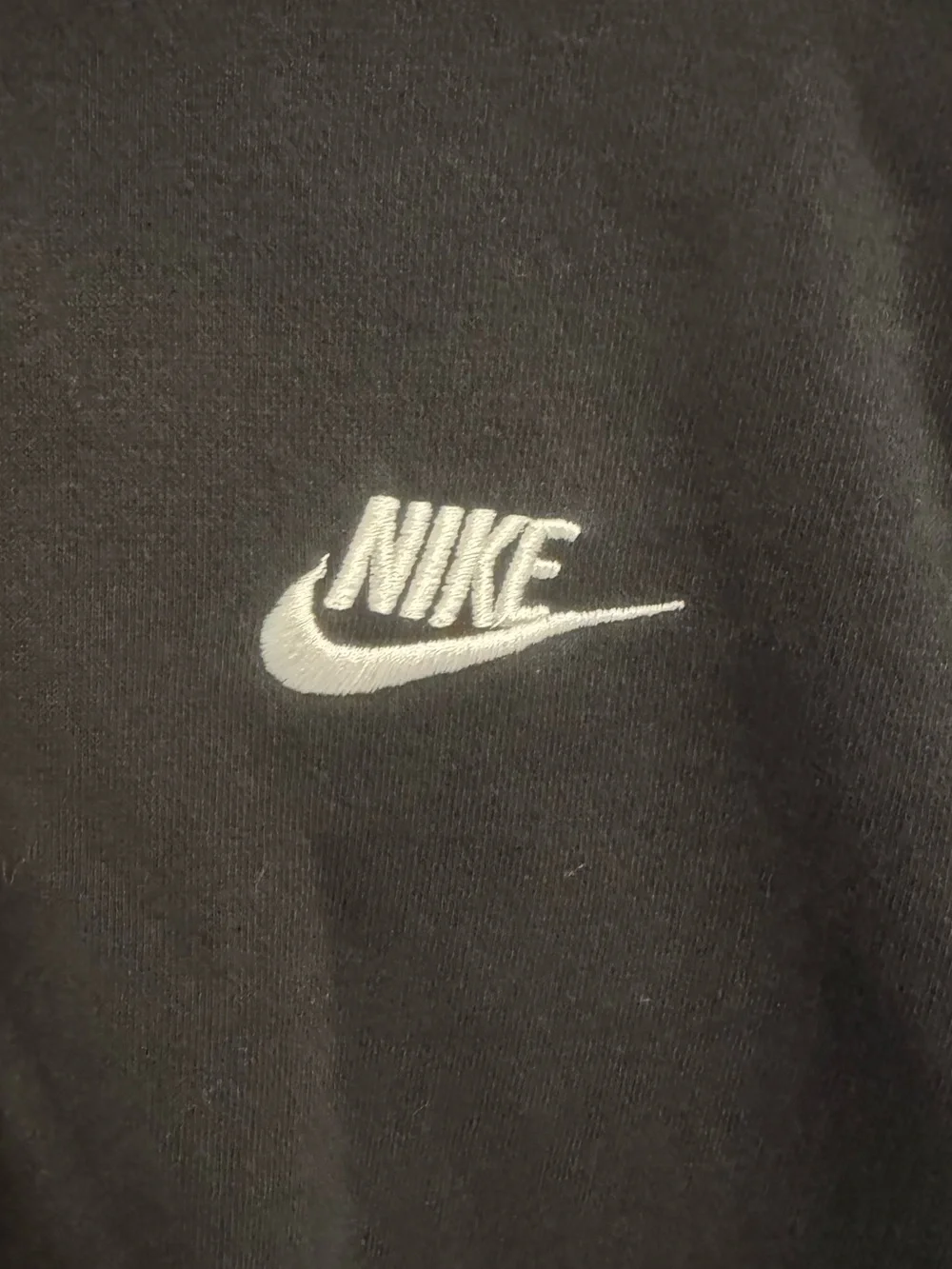 Nike Black Hoodie with White Swoosh Chest Logo